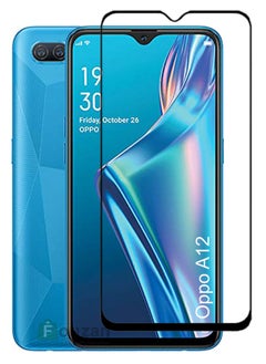 Generic واقي شاشة زجاجي عام لهاتف Oppo A12 - أسود  - Image 1