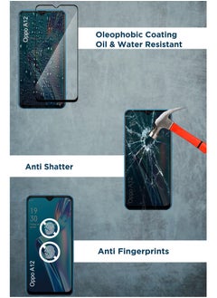 Generic واقي شاشة زجاجي عام لهاتف Oppo A12 - أسود  - Image 4