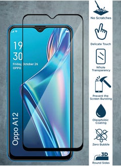 Generic واقي شاشة زجاجي عام لهاتف Oppo A12 - أسود  - Image 2