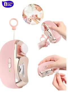 Berma Baby 3-in-1 Electric Nail Clippers, Upgrade Electric Nail Clippers for Seniors, Automatic Electric Polishing Nail Clippers with Collector, Excellent Electric Nail Trimmer Gift for Your Loves (Cute-Pink)  - Image 1