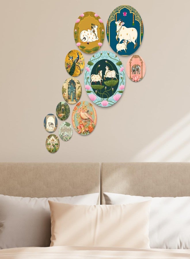 RADIQORE Set of 11 Designer MDF Wooden Wall Hanging for Home Decoration | Office | Gift | Wall Decor Hanging Items | Wall Art | Living Room | Bedroom (COW) - Image 2