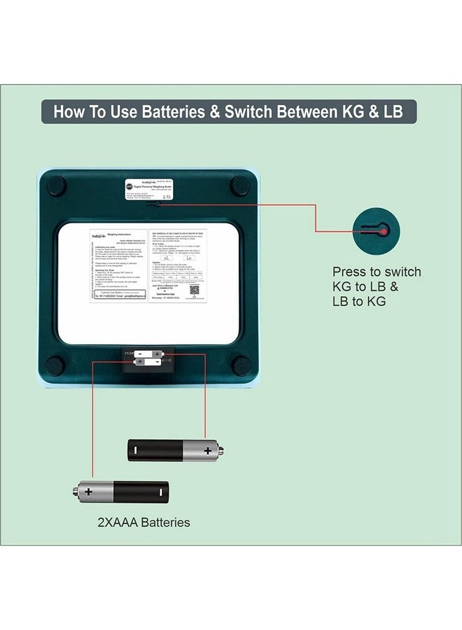هيلث جيني جهاز قياس الوزن هيلث جيني لقياس وزن الجسم بشاشة LCD زجاجية سميكة مع ضمان لمدة 3 سنوات (أحمر رياضي)، 180 كجم - Image 3