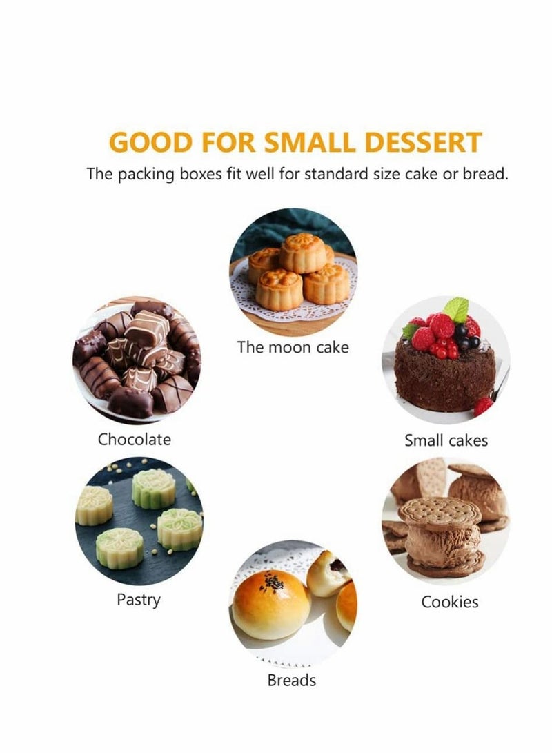 Excefore Mini Cake Box, 100 Pcs Clear Plastic Cookies Muffins Dome Box, Cupcake Mooncake Cookies Box with Clear Dome for Baby Shower Wedding Birthday Party Supplies (Golden) - Image 3