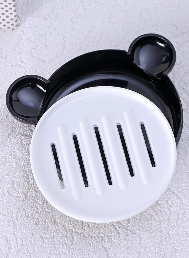 Clickswift Cartoon Panda Shaped Soap Case Creative Cartoon soap Box, Drain soap Dish with lid, Double-Layer soap Dish, soap Rack, Bathroom Storage Supplies Animal Theme Soap Case 1Pcs (Random Color) - Image 4