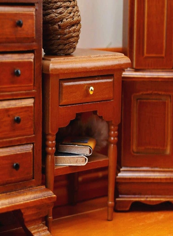EatingBiting 1:12 1/12 Scale Miniature Wooden Furniture Dollhouse Closet Wardrobe Cabinet Bedside Table Nightstand Figurines for Acessories Coffe Table Living Room Scene Decoration - Image 5