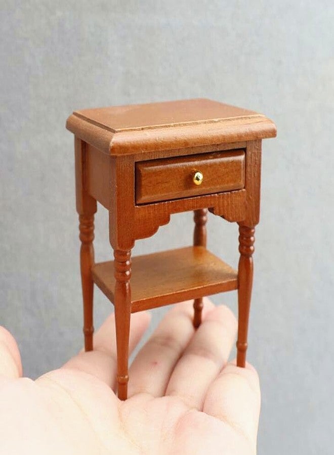 EatingBiting 1:12 1/12 Scale Miniature Wooden Furniture Dollhouse Closet Wardrobe Cabinet Bedside Table Nightstand Figurines for Acessories Coffe Table Living Room Scene Decoration - Image 1
