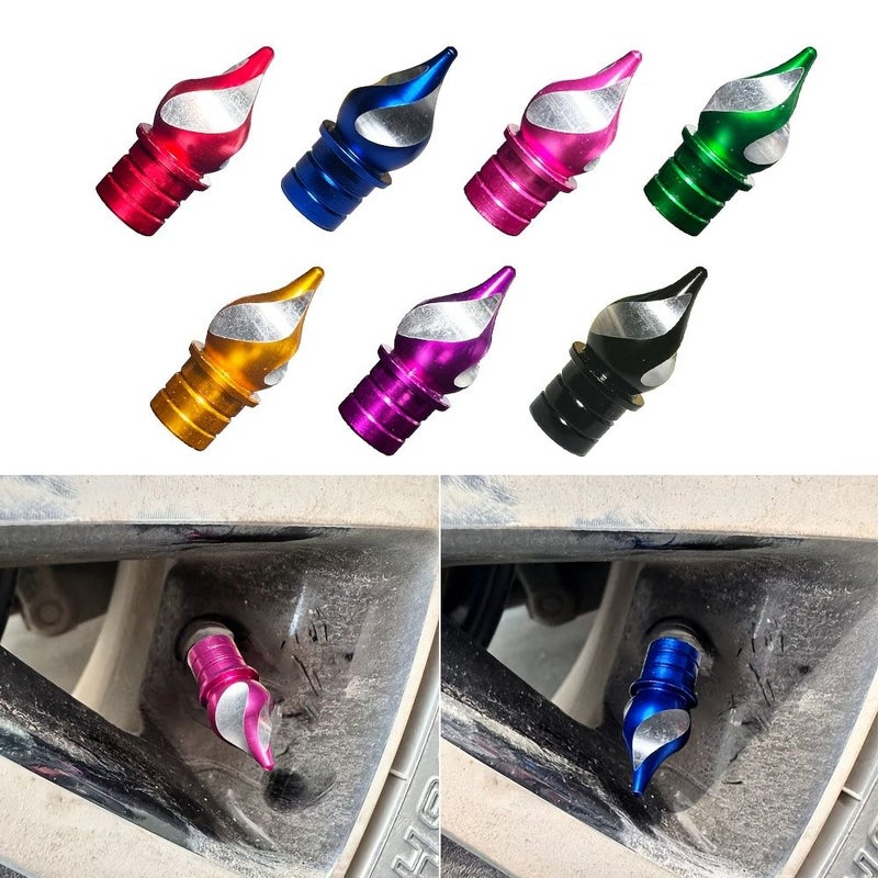 Golden Tire Valve Stem Caps 4pcs Universal Dustproof Covers For Car SUV Truck Bike Motorcycle Bicycle - Image 1