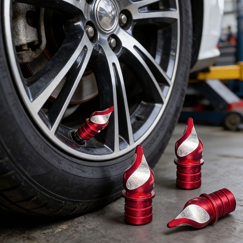 Golden Tire Valve Stem Caps 4pcs Universal Dustproof Covers For Car SUV Truck Bike Motorcycle Bicycle - Image 5