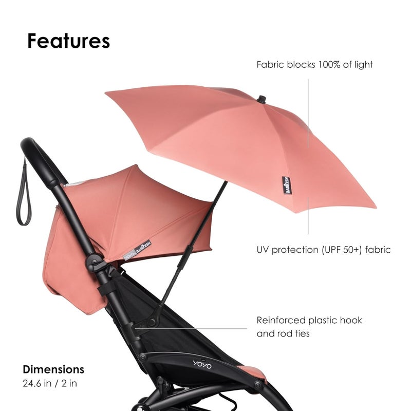 Babyzen YOYO Parasol Ginger  UPF 50 Protection  Compatible with the 0 Newborn Pack Bassinet Car Seat  6 Color Pack - Image 3