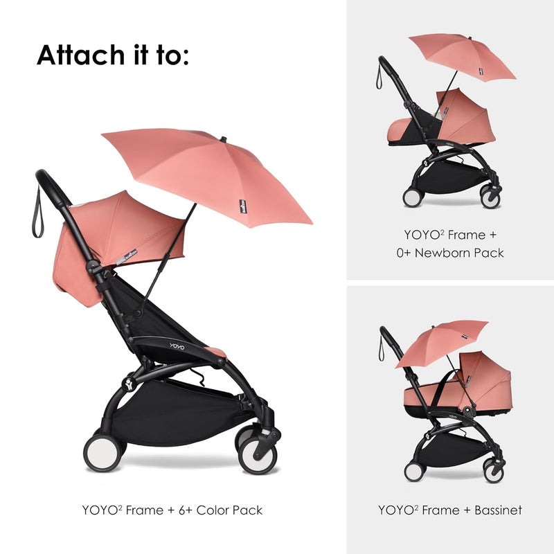 Babyzen YOYO Parasol Ginger  UPF 50 Protection  Compatible with the 0 Newborn Pack Bassinet Car Seat  6 Color Pack - Image 4