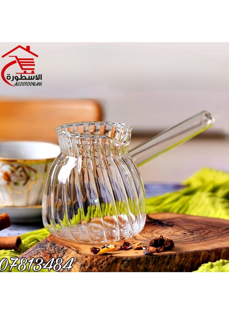الأسطورة وعاء قهوة تركي منحني من زجاج البوروسيليكات  - Image 1