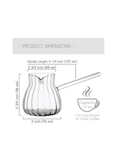 Alostoura Curved Turkish coffee pot made of borosilicate glass  - Image 5