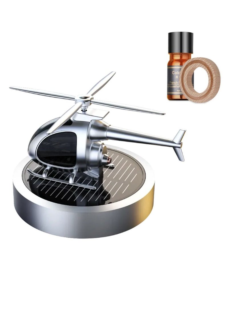 Yuwell Car Air Freshener Helicopter Solar Energy Rotating Aromatherapy Aviation Al Alloy Diffuser Interior Decoration Accessories Diffuser For Car And Home