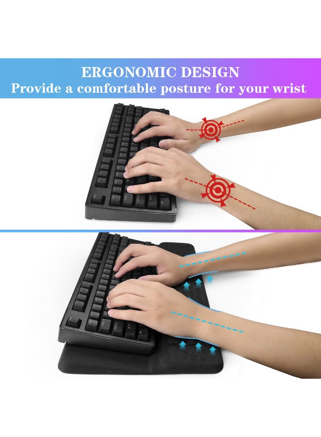 Computer Keyboard Stand with Wrist Rest, Ergonomic Tilted Keyboard Holder - Keyboard Riser with Wrist Pad - Keyboard Tray Support for Office Home - Black - Image 5