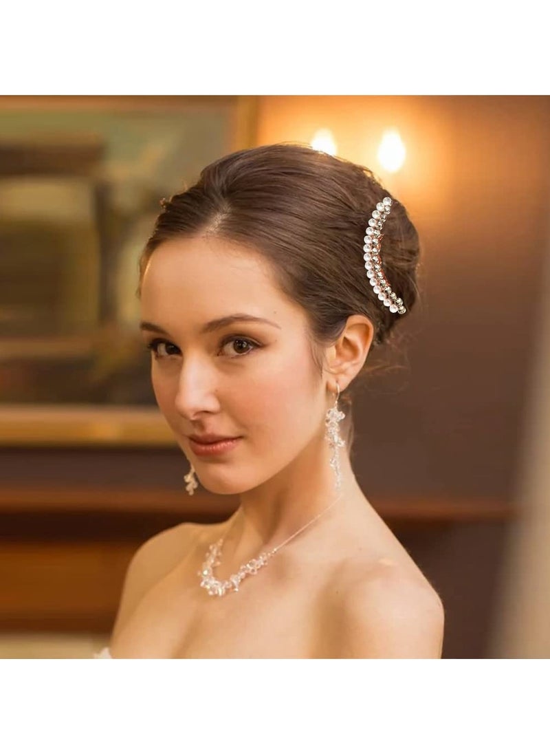 Goolsky 1pc Alloy Faux Pearl Hairpin for Women Rhinestone Hair Side Comb Elegant Hair Accessories for Daily Use Tiaras  - Image 5
