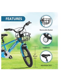 ENDLESS  ENDLESS Blue Premium Quality Kid's Bike with High Carbon Steel Frame With Basket|For Age 2 to 4 Years|14" Cycle with Aluminum Rim, Dual Brake, High Quality Training Wheels, Fender & 2.125" Wide Tyres  - Image 2