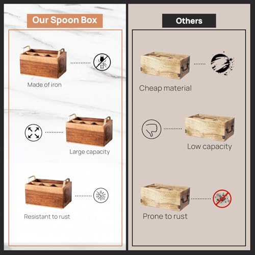 nestroots Wooden Cutlery Holder Spoon stand for kitchen | 10 Inch Brown | Cutlery Holder for Dining Table | Wooden Caddy Storage Organiser Stand Caddy holder - Image 5