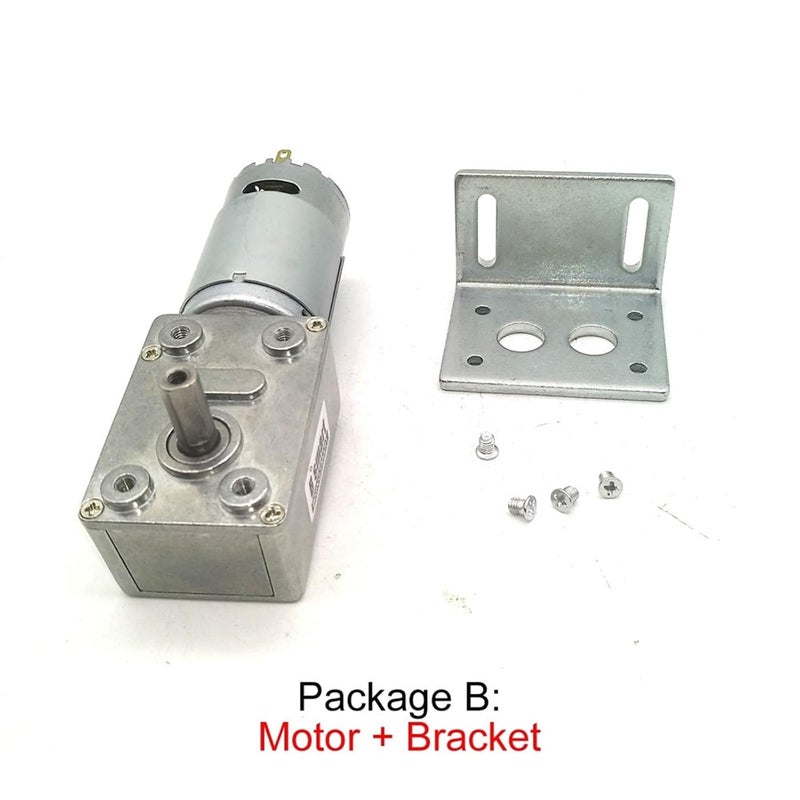 12V 24V DC Worm Gear Motor 12 Volt Reducer Gearbox Self Locking Engine 24v 23rpm Package A - Image 3