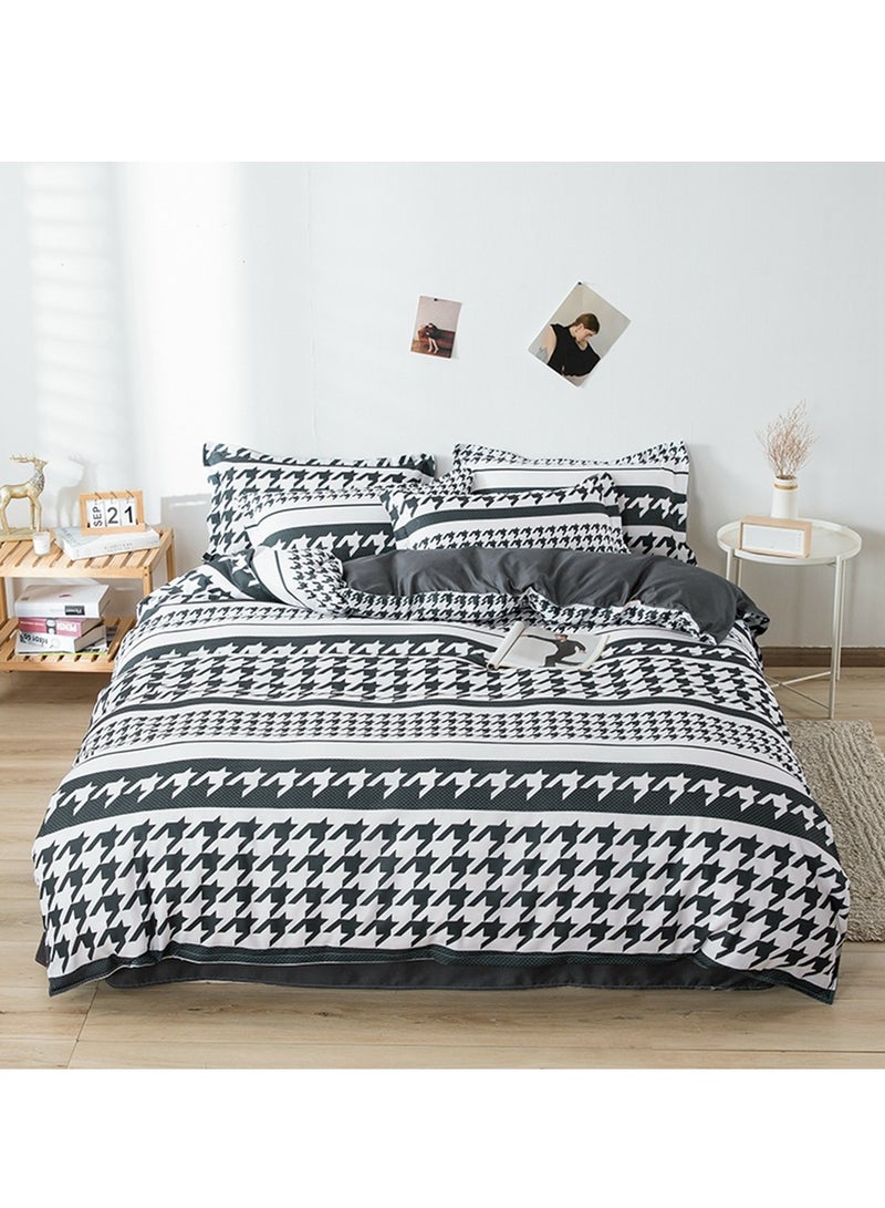 شاربدو طقم لحاف ناعم من الألياف الدقيقة، مكون من أربع قطع، مع غطاء لحاف واحد، شرشف واحد، وكيسا وسادة، لسرير بطول مترين (220*240 سم) - Image 3