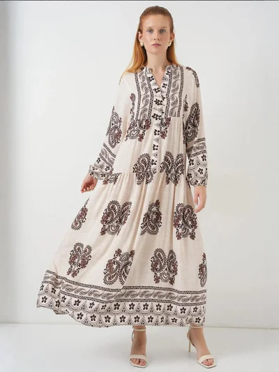 BIG DART BDART Patterned V-Neck Maxi Dress