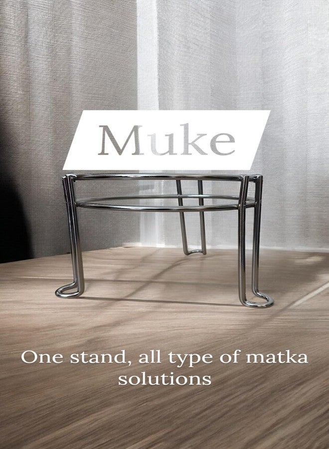 MUKE Stainless Steel 3 Legs Matka/ghada/Pot/Plant Stand | Chrome Plated Pot Rack Matka Kitchen Rack - Image 3