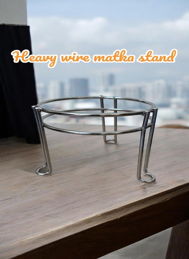 MUKE Stainless Steel 3 Legs Matka/ghada/Pot/Plant Stand | Chrome Plated Pot Rack Matka Kitchen Rack - Image 4