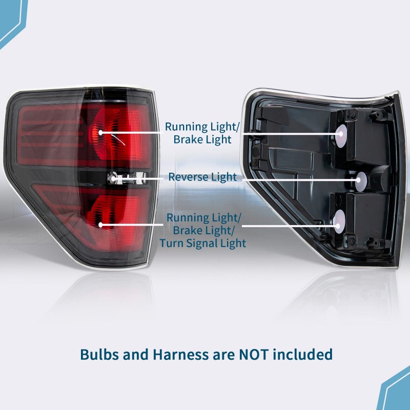 VPIMOZO Brake Tail Light Assembly Compatible With 2009 2010 2011 2012 2013 2014 Ford F150 Rear taillights Pickup Truck Smoked (Driver and Passenger Side) - Image 2