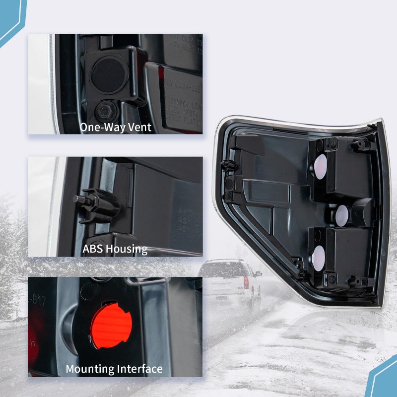 VPIMOZO Brake Tail Light Assembly Compatible With 2009 2010 2011 2012 2013 2014 Ford F150 Rear taillights Pickup Truck Smoked (Driver and Passenger Side) - Image 4