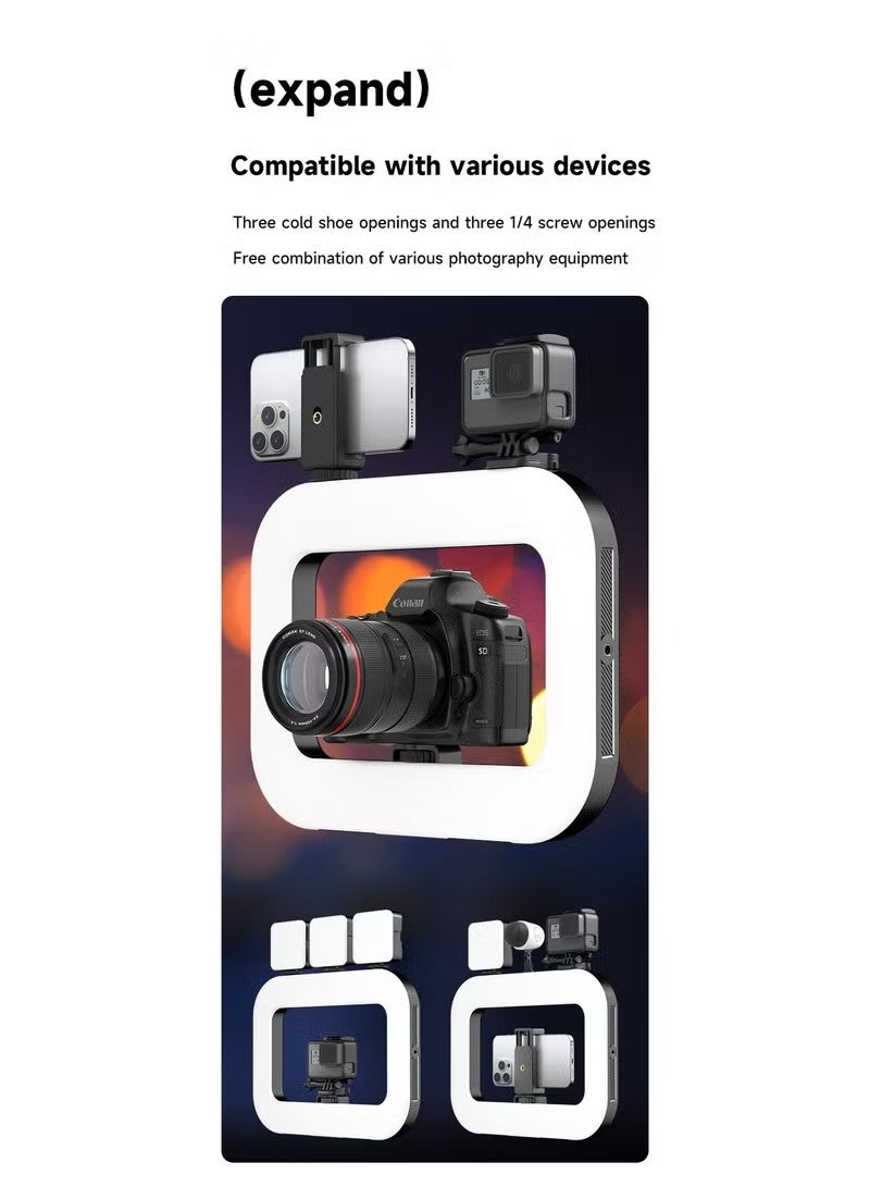 ماكس وشركاه لوحة إضاءة فيديو RGB، بطارية محترفة سعة 8000 مللي أمبير عالية السعة، ضوء مملوء بالتصوير المحمول مع تصميم تبديد حرارة نشط، LED 48 وضع مشهد FX تحكم بلوتوث لا حاجة لتطبيق. - Image 2