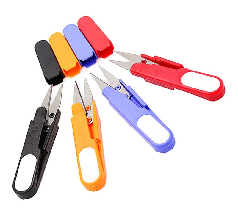 ALIMITOPIA Portable ScissorMultipurpose UType Small Cutter Fishing Thread Yarn Scissor Trimming Nipper with Protective Cover for DIY Crafting Projects4 Colors