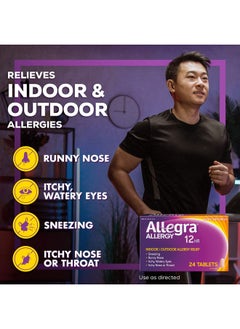 Allegra Adult 12Hr Non-Drowsy Antihistamine, Fast-Acting Allergy Symptom Relief, 60 Mg, 24 Count (Pack Of 1)  - Image 3