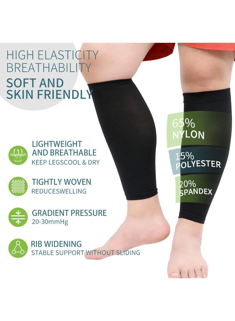 Sweet seven Comfortable 2XL Black Leg Sleeve Support Socks - Wide Calf Compression for Soothing Relief & Fit. Cotton-Rich, Graduated Compression. Get Relief Today! - Image 5