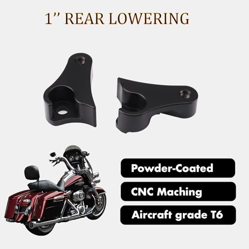 AIRCMT 08-23 1" Lowering Link Kit Fits for Harley Davidson Touring Street+Glide Road+Glide Ultra+Limited Special CVO 2017-2021 Shocks(Black) - Image 2