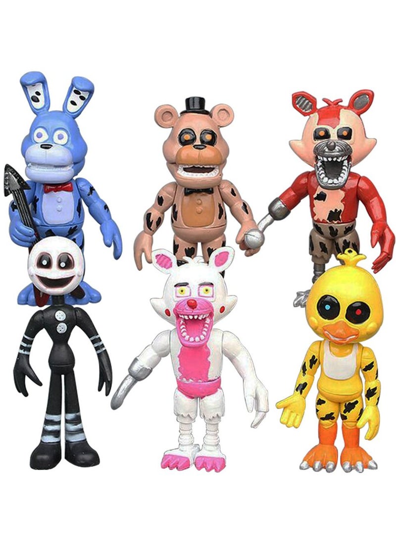 Exlene 6pcs Animals Bear Fox Duck Rabbit Model PVC Five Nights at Freddys Action Figure Model Toys  - Image 1