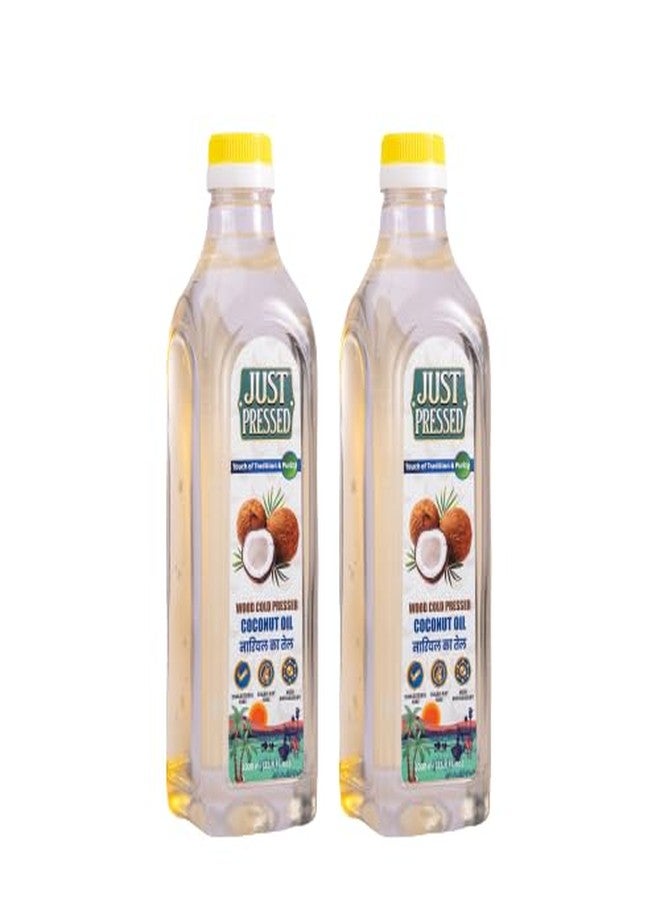 Just Pressed Combo Pack Of Coconut Oil (1000ml) Each | Wood Cold Pressed (Kacchi Ghani) | Multipurpose Oil, Edible Oil Extracted on Wooden Churner | 2000ml (Pack Of 2) - Image 1