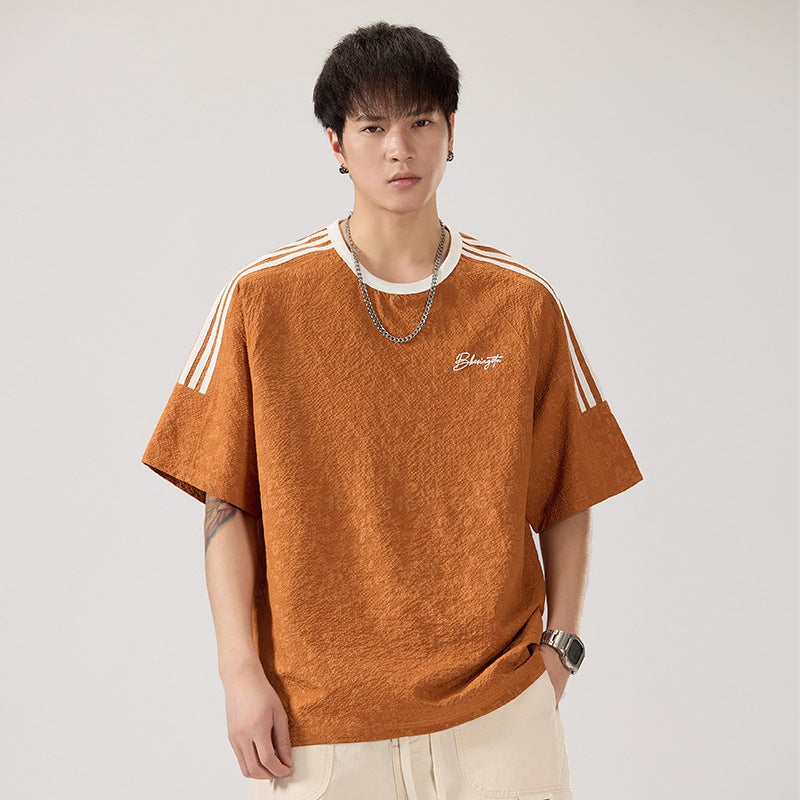 Diamond Pattern Loose Cool Print Short-Sleeved Top Summer Loose Trendy Round Neck All-Match Casual T-Shirt - Image 2
