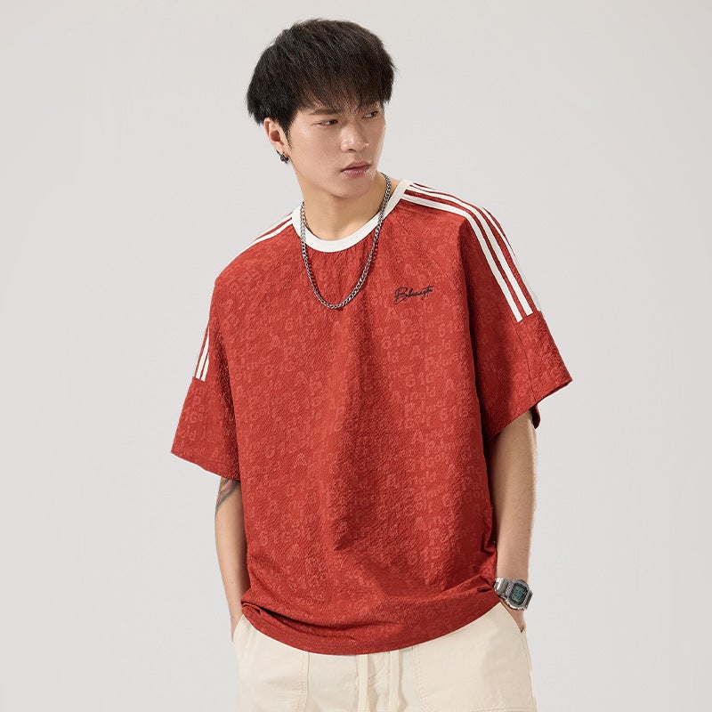 Diamond Pattern Loose Cool Print Short-Sleeved Top Summer Loose Trendy Round Neck All-Match Casual T-Shirt - Image 5