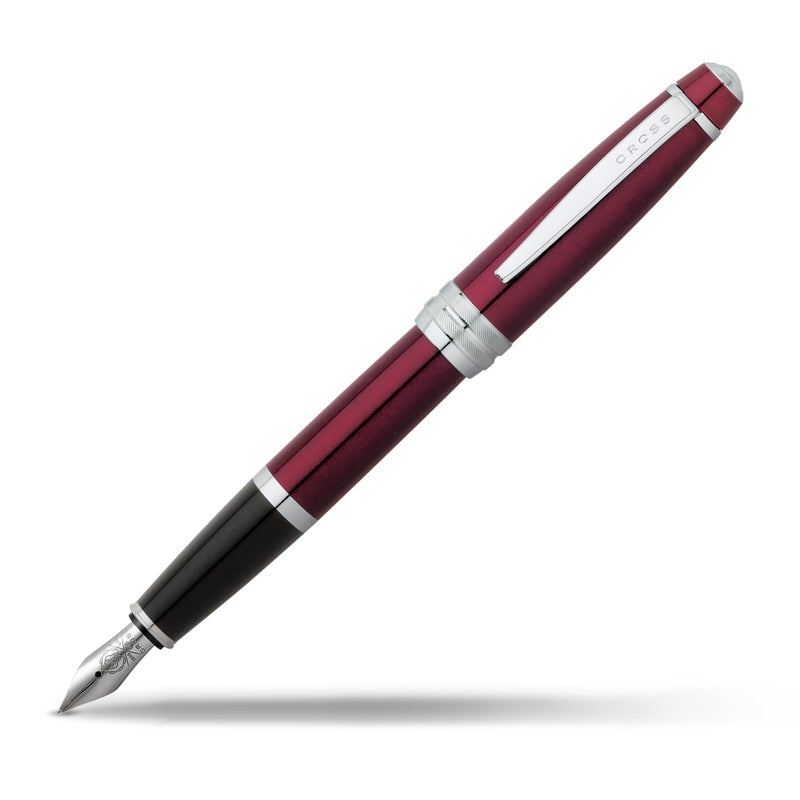 Cross Bailey Refillable Fountain Pen, Medium Nib, Includes Premium Gift Box - Red Lacquer - Image 1