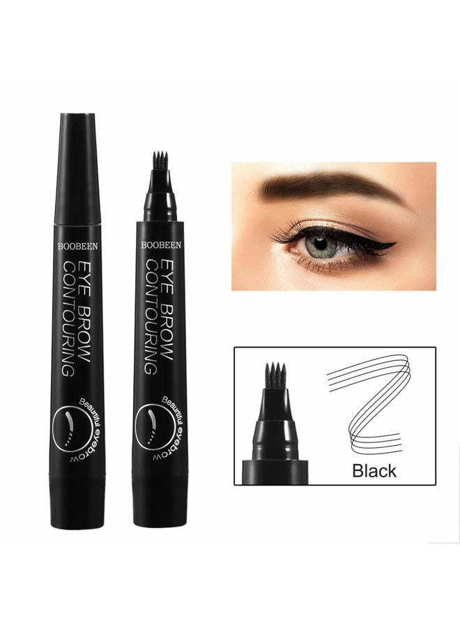 Boobeen 2Pcs Microblading Eyebrow Pencil - Waterproof Eyebrow Tattoo Pen with a Micro-Fork Tip Applicator - Creates Natural Looking Brows Effortlessly - Image 2