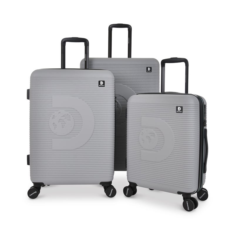 Discovery ABS Trolley 3-Piece Luggage Set DL01HA/3P Hard Shell Suitcase Set with TSA Lock & 4 Double Spinner Wheels (S, M, L) - Image 1