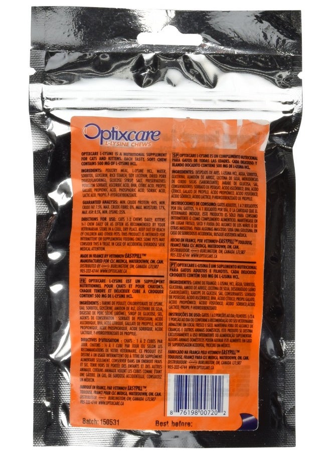 OptixCare 722 LLysine Chews For Cats & Kittens, 60 Count (Pack Of 1)  - Image 2