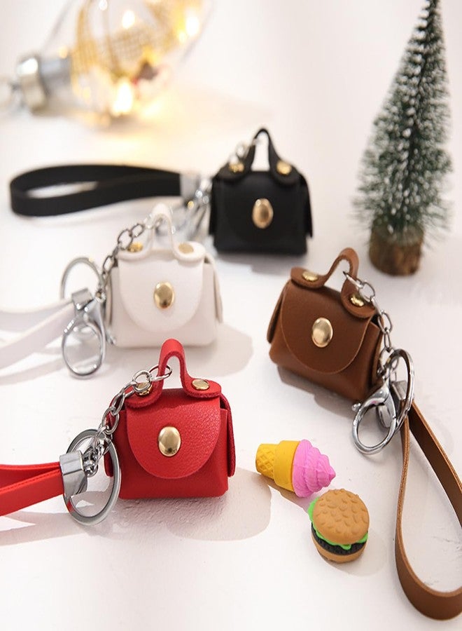 KuuGuu 6 PCS Mini Backpack Keychain Super Smalls Makeup Bag Cute Coin Wallet PU Leather Lipstick Bag Card Holder Data Cable Organizer Fashion Bag Charms Y2k Accessories for Women Girls (Style 6) - Image 3