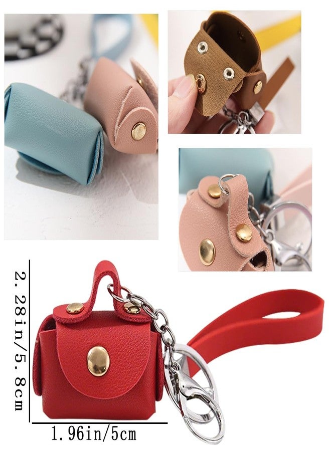 KuuGuu 6 PCS Mini Backpack Keychain Super Smalls Makeup Bag Cute Coin Wallet PU Leather Lipstick Bag Card Holder Data Cable Organizer Fashion Bag Charms Y2k Accessories for Women Girls (Style 6) - Image 2
