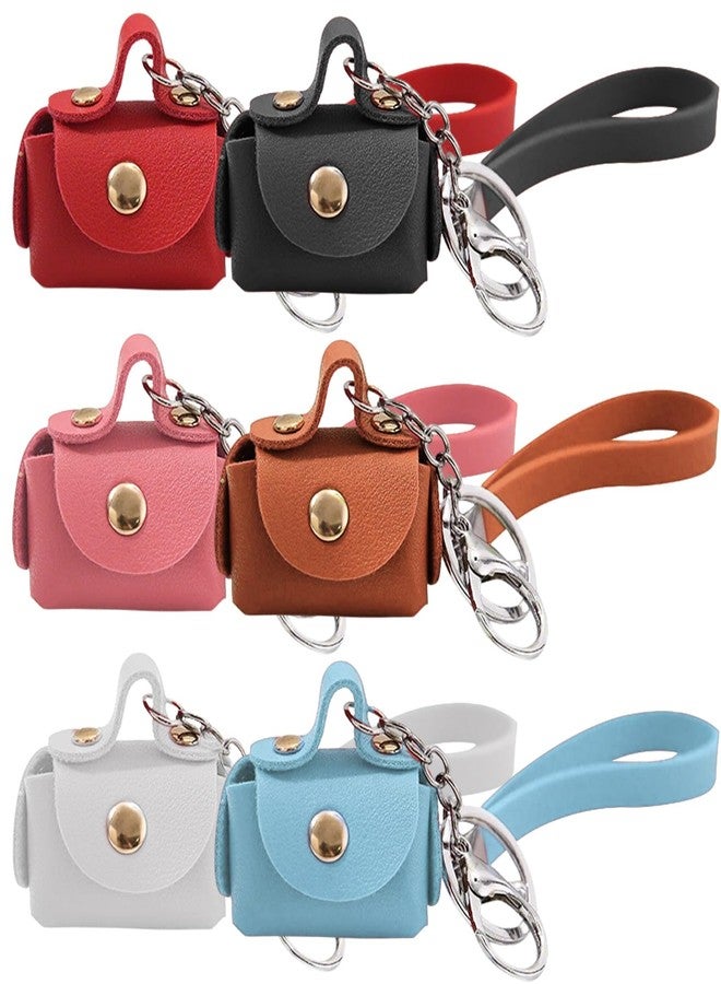 KuuGuu 6 PCS Mini Backpack Keychain Super Smalls Makeup Bag Cute Coin Wallet PU Leather Lipstick Bag Card Holder Data Cable Organizer Fashion Bag Charms Y2k Accessories for Women Girls (Style 6) - Image 1