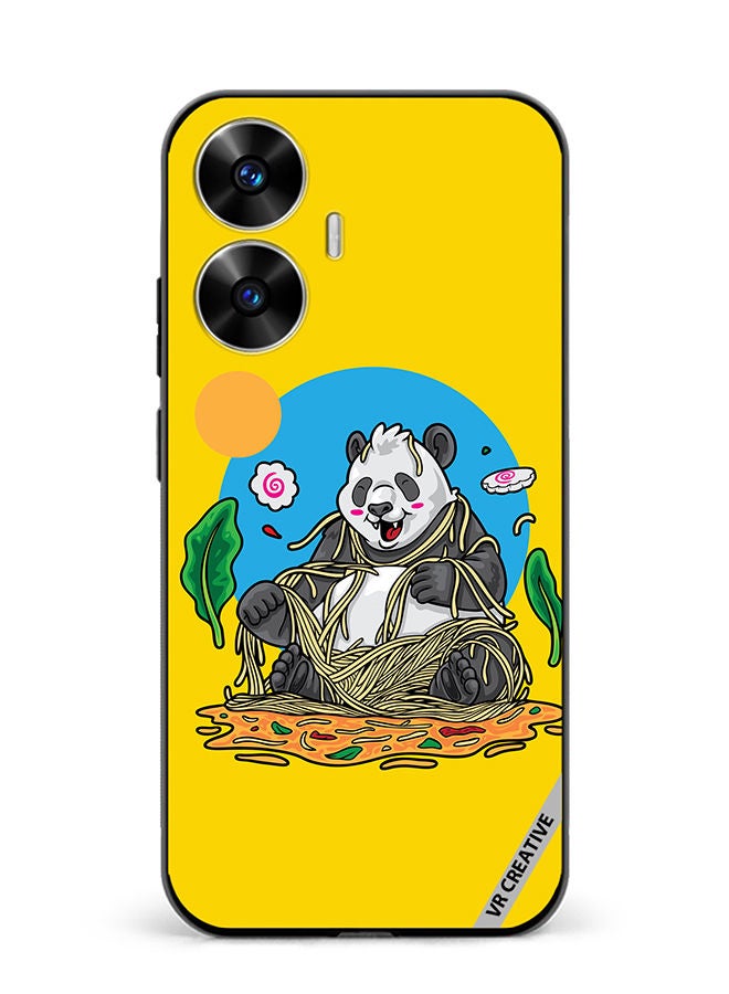 VR CREATIVE Protective Case Cover For Realme C55 Panda Eating Noodles Design Multicolour - Image 1