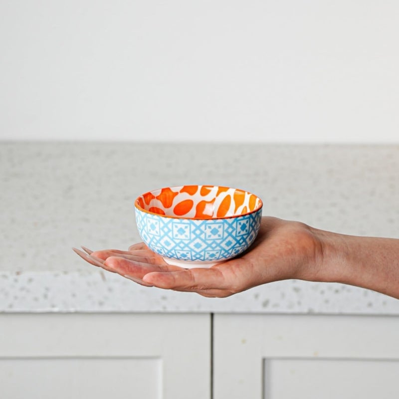 Cerkik Ceramic Dipping Bowls Set - Mini 4 Oz Dessert Bowls - Small 3.5 Inch Porcelain Bowls for Side Dishes, Snack, Yogurt, Appetizer - Microwave Dishwasher Safe - Set of 6 - Assorted Colors - Image 2