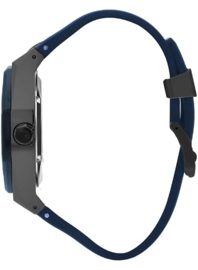 كوانتوم Men's 82S0 Movement Watch, Automatic Display and Silicone Strap - QMG1074.699, Blue