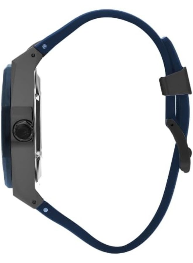 Quantum Men's 82S0 Movement Watch, Automatic Display and Silicone Strap - QMG1074.699, Blue - Image 2