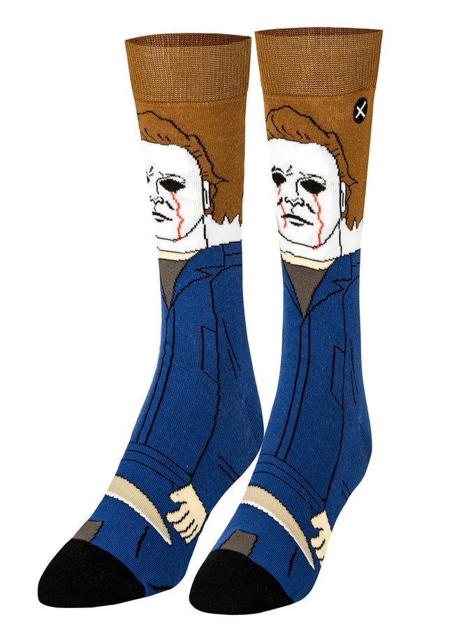 Odd Sox, Halloween Michael Myers Socks for Men, Fun Scary Gift, Adult Large - Image 1