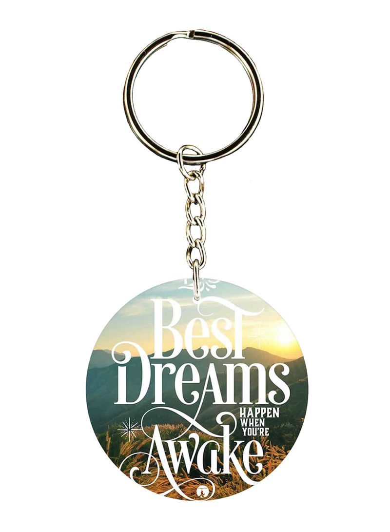 English Phrase Printed Keychain